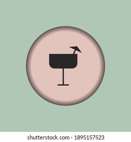 cocktail icon, isolated cocktail sign icon, vector illustration
