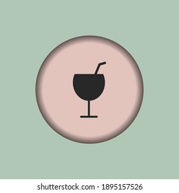 cocktail icon, isolated cocktail sign icon, vector illustration