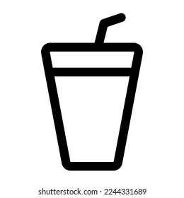 Cocktail icon line isolated on white background. Black flat thin icon on modern outline style. Linear symbol and editable stroke. Simple and pixel perfect stroke vector illustration.