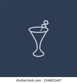 Cocktail icon. Cocktail linear design concept from Drinks collection. Simple element vector illustration on dark blue background.