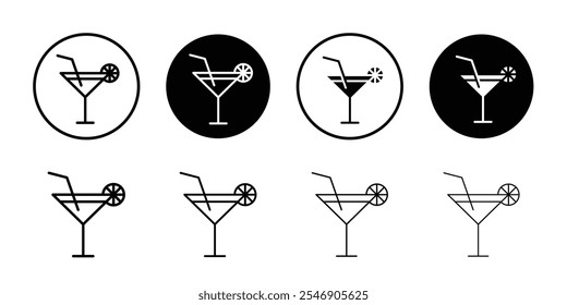 Cocktail icon linear logo isolated