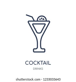 Cocktail icon. Cocktail linear symbol design from drinks collection. Simple outline element vector illustration on white background