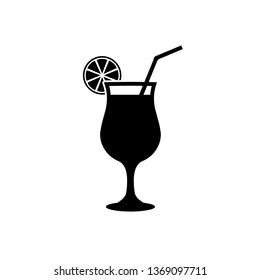 Cocktail icon, logo isolated on white background