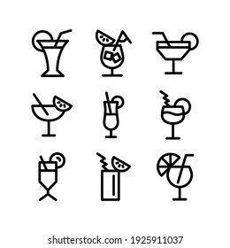 icono de cóctel o logotipo símbolo de signo aislado ilustración vectorial - Colección de iconos vectoriales de estilo negro de alta calidad

