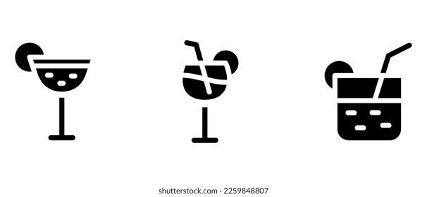 cocktail icon or logo isolated sign symbol vector illustration - high quality black style vector icons