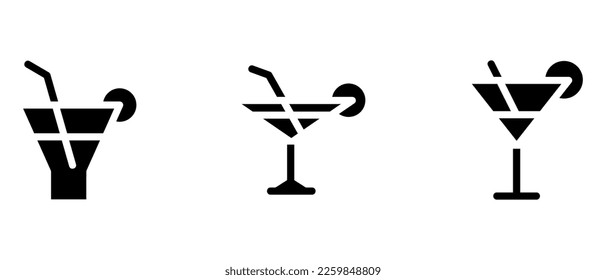 cocktail icon or logo isolated sign symbol vector illustration - high quality black style vector icons