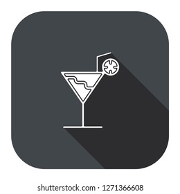 cocktail icon with long shadow
