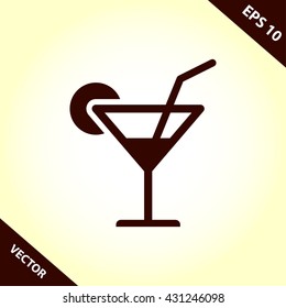cocktail icon. martini vector illustration