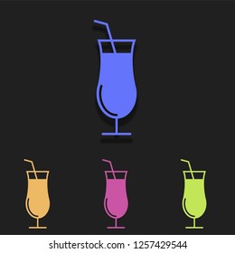 cocktail icon in multi color. Simple outline vector of Food set icons for UI and UX, website or mobile application