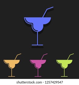 cocktail icon in multi color. Simple outline vector of Food set icons for UI and UX, website or mobile application