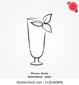 Cocktail icon on background, vector illustration