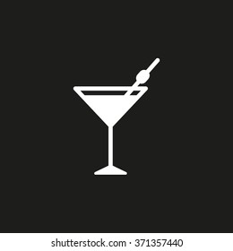 Cocktail  icon  on black background. Vector illustration.