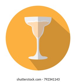 Cocktail icon on a button, Vector illustration