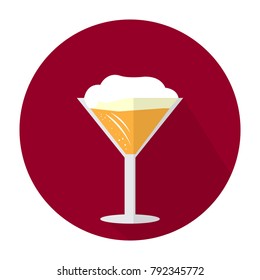 Cocktail icon on a button, Vector illustration