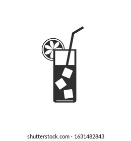 Cocktail icon on flat style. Vector