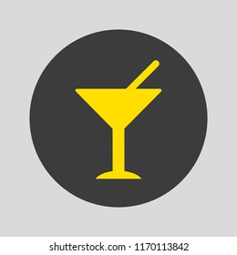 Cocktail icon on gray background. Vector illustration
