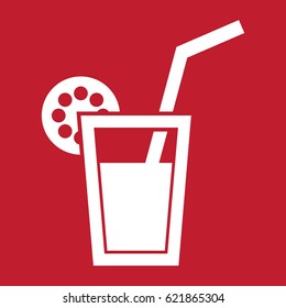 Cocktail icon on red background