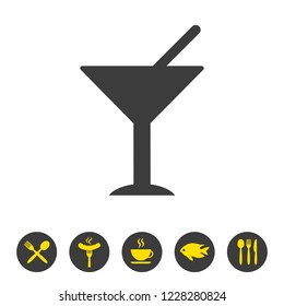 Cocktail icon on white background. Vector illustration