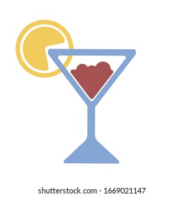 Cocktail icon on white background. Vector illustration in trendy flat style. EPS 10.