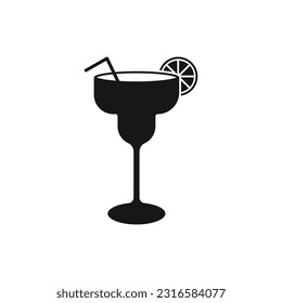 Cocktail icon on white background. Vector illustration.