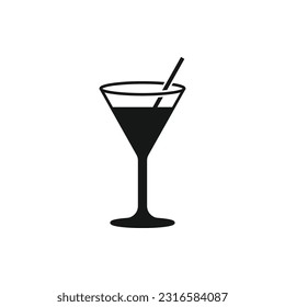 Cocktail icon on white background. Vector illustration.