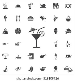 cocktail icon on the white background. restaurant set of icons