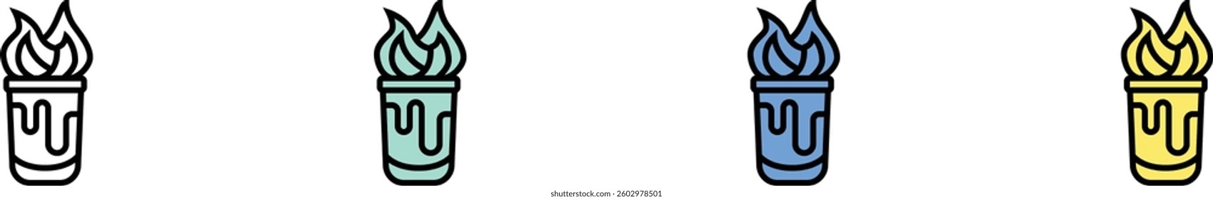 cocktail icon. Outline, Green, Blue and Yellow Style Design Isolated On White Background