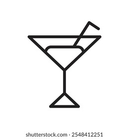 Cocktail icon outline set sign
