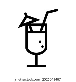 cocktail icon. Outline style design isolated on white background