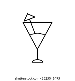 cocktail icon. Outline style design isolated on white background