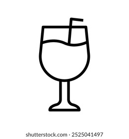 cocktail icon. Outline style design isolated on white background