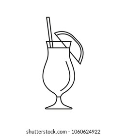 Cocktail icon. Outline cocktail vector icon for web design isolated on white background