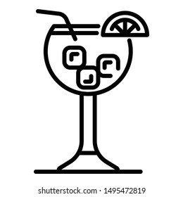 Cocktail icon. Outline cocktail vector icon for web design isolated on white background