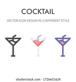 paquete de iconos de cóctel aislado en fondo blanco. para el diseño de su sitio web, logotipo, aplicación, interfaz de usuario. Ilustración gráfica vectorial y trazo editable. EPS 10.