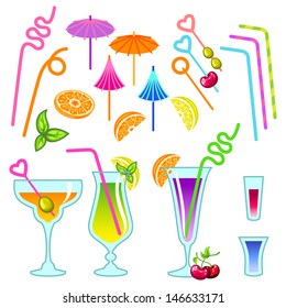 Cocktail icon set