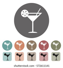 Cocktail icon set.Vector illustration
