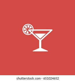 cocktail icon. sign design. red background