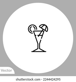 Cocktail icon sign vector,Symbol, logo illustration for web and mobile