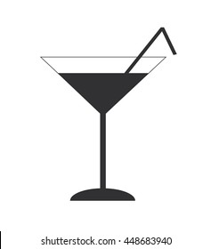 Cocktail icon silhouette vector