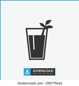 cocktail icon. Simple filled cocktail vector icon. On white background.
