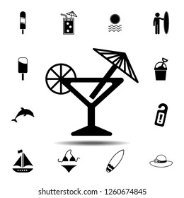 Cocktail icon. Simple glyph vector element of Summer icons set for UI and UX, website or mobile application