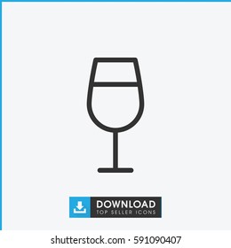 Cocktail icon. Simple outline Cocktail vector icon. On white background.