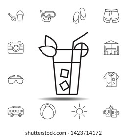 cocktail icon. Simple thin line, outline vector element of summer icons set for UI and UX, website or mobile application