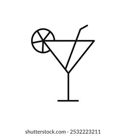 Cocktail icon. simple thin line icon.