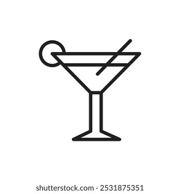 Icono de cóctel Simple contorno delgado
