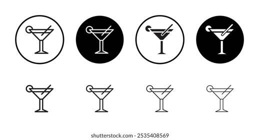 Cocktail icon Simple thin outline