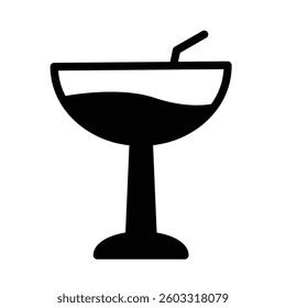 Cocktail Icon in Solid Style
