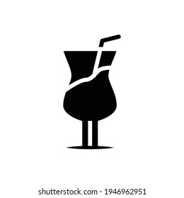 Cocktail icon solid style vector for your web, mobile app logo UI design