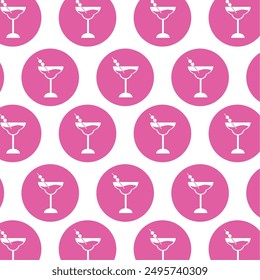 cocktail icon sticker Pattern background Vector illustration