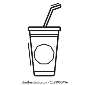 Cocktail icon with a straw.